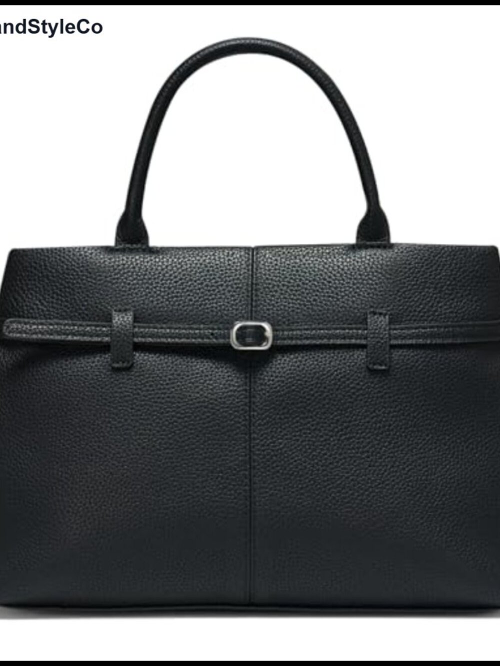 Vegan Leather Satchel Crossbody Handbag with Detachable Strap